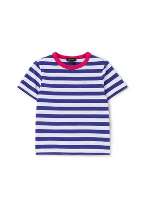 WITH STRIPED PATTERN AND DIAMANTÉ LOGO - T-shirt print - blue white