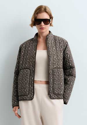 OYSHO, FELLEX® AEROGEL WATER-REPELLENT FLORAL MIDI PADDED JACKET - Veste d'hiver - purplish brown