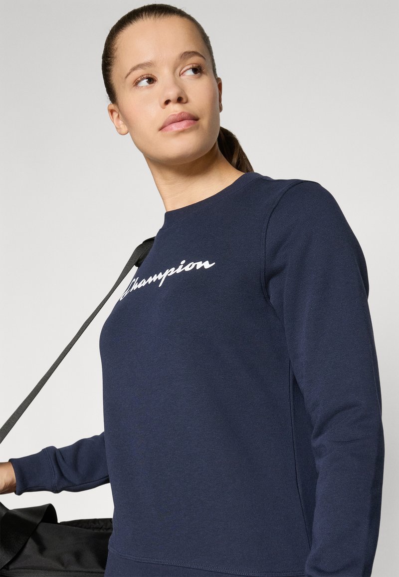 Champion BASICS CREWNECK LARGE LOGO Sweatshirt navy/dark blue