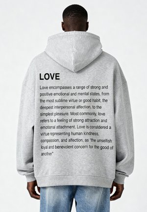 LOVE DEFINITION OVERSIZED  - Kapuzenpullover - mottled grey