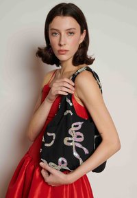 RIPPLE BOW EMBELLISHED BAG - Bolso de mano - black