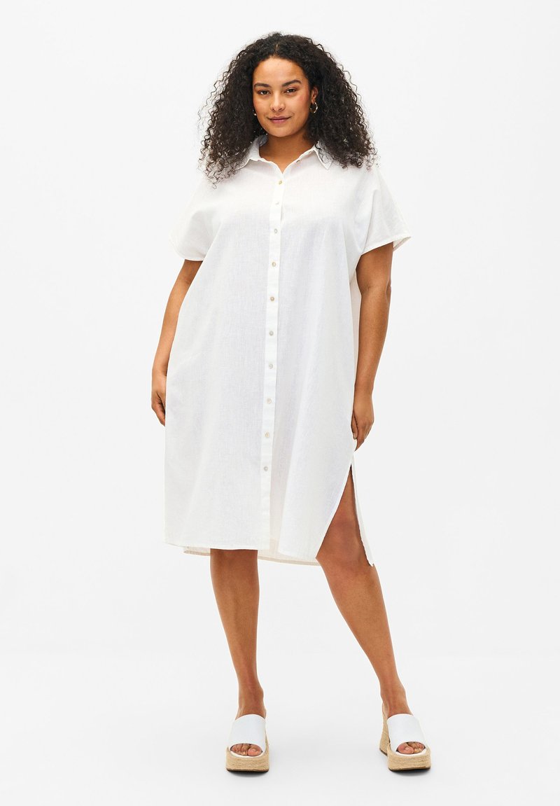 Zizzi LANGES - Nööpidega pluus - bright white