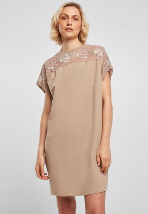 LADIES LACE TEE DRESS - Vestido informal - softtaupe