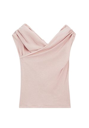 Massimo Dutti SURPLICE BOAT NECK - T-Shirt print - pink