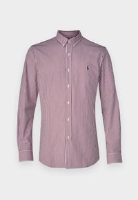 SLIM FIT STRIPED STRETCH POPLIN SHIRT - Hemd - wine/white