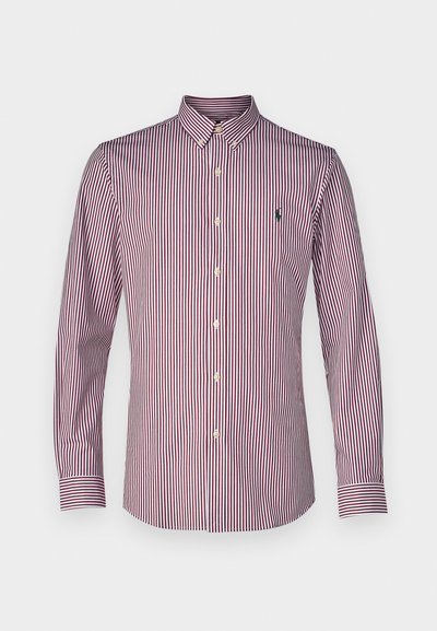 Polo Ralph Lauren SLIM FIT STRIPED STRETCH POPLIN SHIRT - Overhemd - wine/white