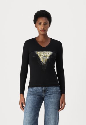 Guess TRIANGLE TIGER - Ilgarankovis viršutinės dalies drabužis - jet black
