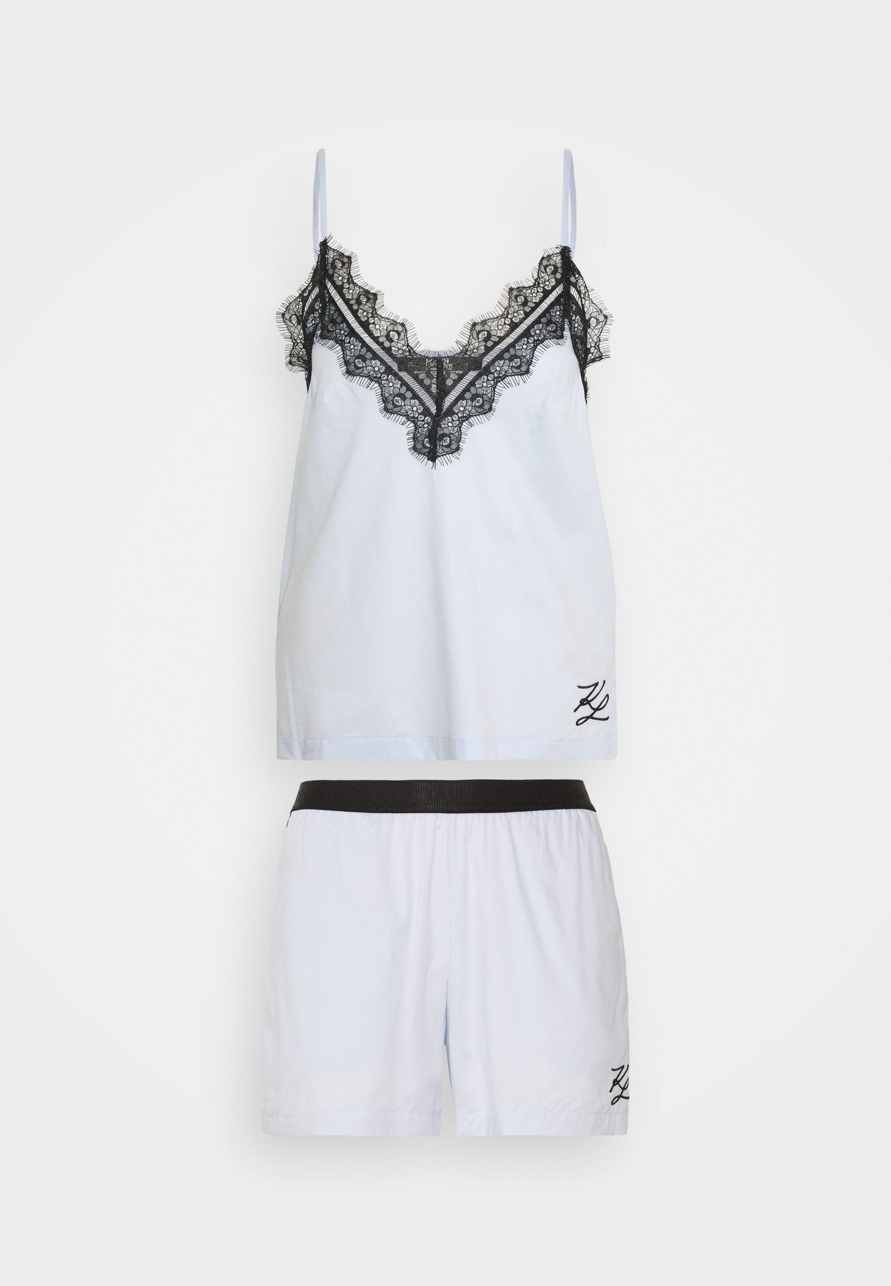 Karl Lagerfeld Short Pyjama Light Blue Hellblau Zalando De