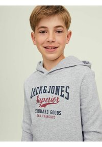 Jack & Jones Junior - JJELOGO HOOD  - Hoodie - light grey melange - 3