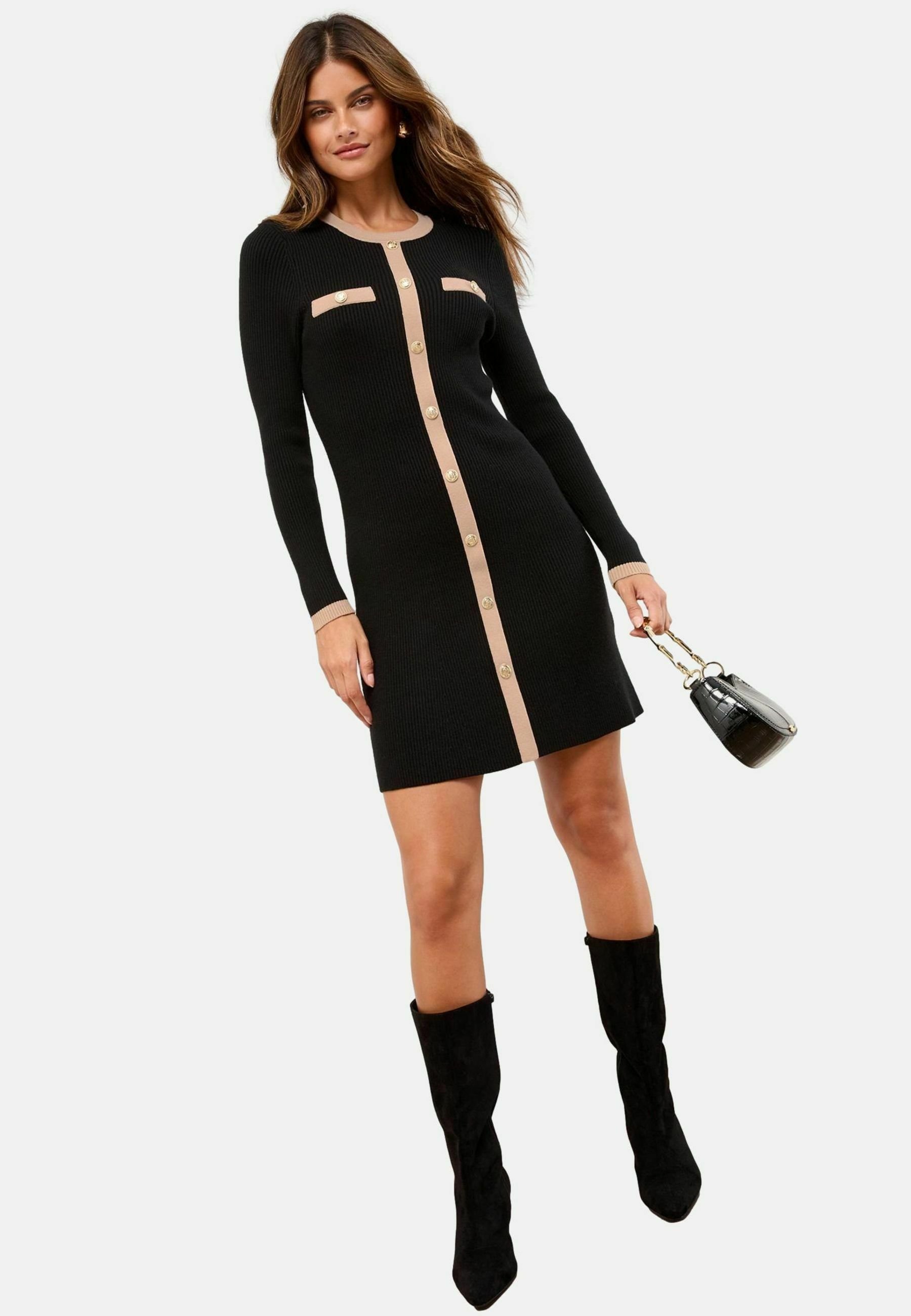 Lipsy REGULAR FIT LONG SLEEVE Jumper dress black Zalando