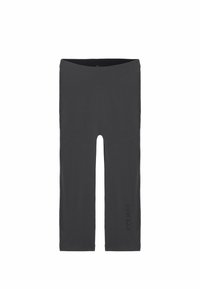 Fekete leggings rugalmas anyagból, elasztikus derékpánttal. A bal alsó oldalon egy kis, nyomott logó található. Egyszerű és letisztult dizájn.