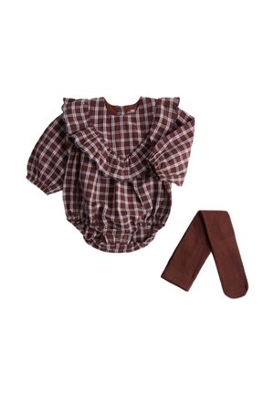 Marks & Spencer, 2PC DH GINGHAM PADDLER WITH TIGHTS.. SET - Body - red mix