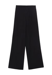 s.Oliver WIDE LEG MIT ELASTIKBUND - Stoffhose - schwarz