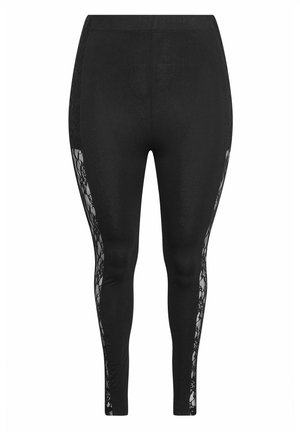Yours Clothing, PLUS SIZE BLACK LEGGINGS - Leggings - Trousers - black