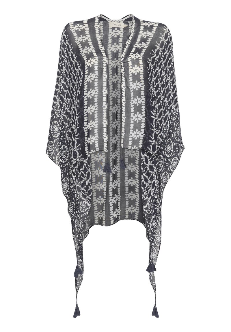 Cream Poncho donkerblauw