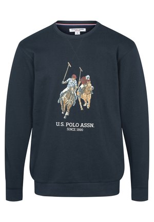 Granatowa bluza z grafiką dwóch graczy polo na koniach oraz napisem "U.S. Polo Assn. Since 1890" z przodu.