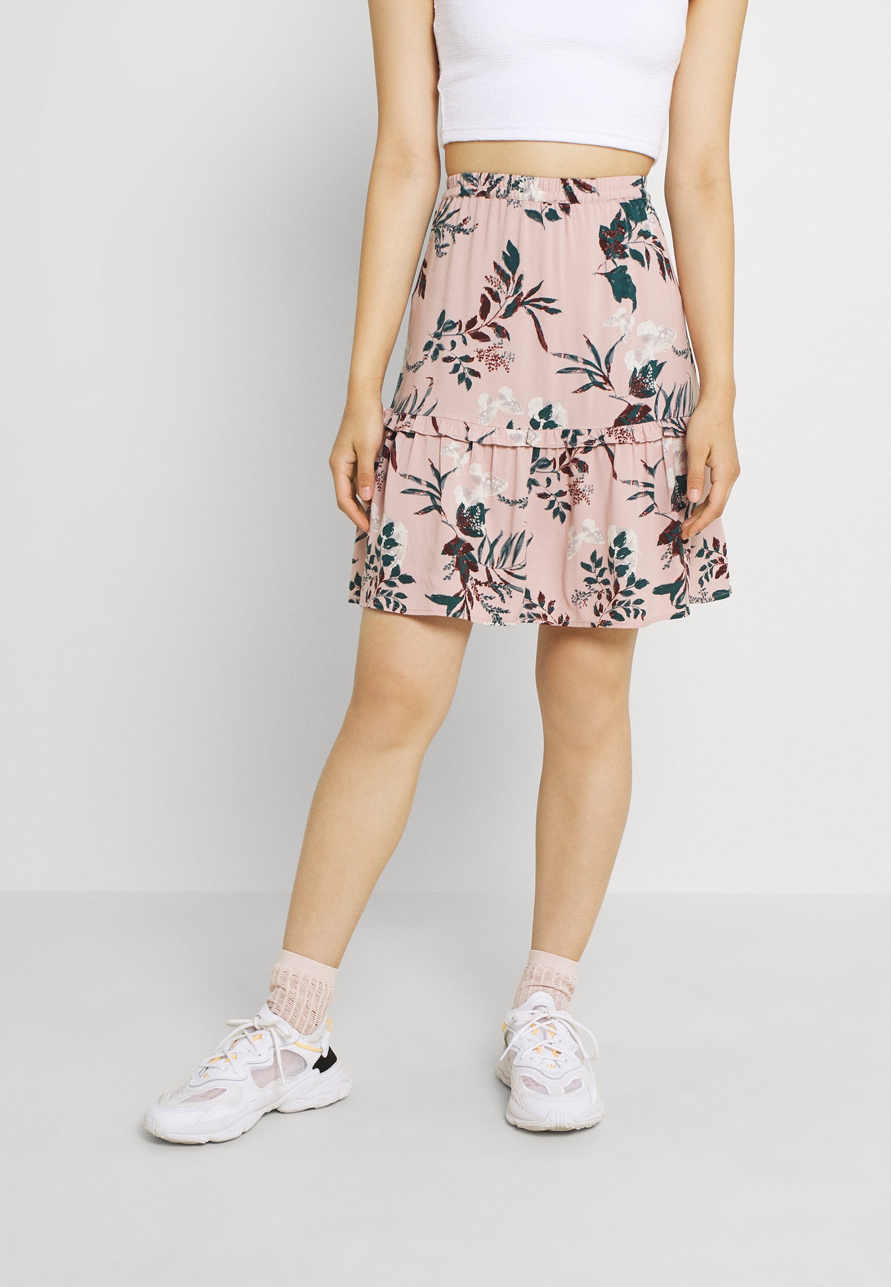 rose wrap mini skirt