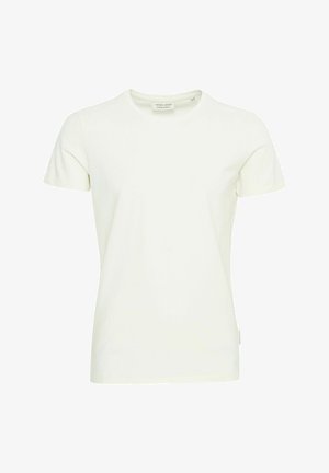 Witte t-shirt met korte mouwen, gemaakt van zachte katoen. Beschikt over een ronde halslijn en een rechte zoom. Minimalistisch ontwerp zonder patronen of accenten.