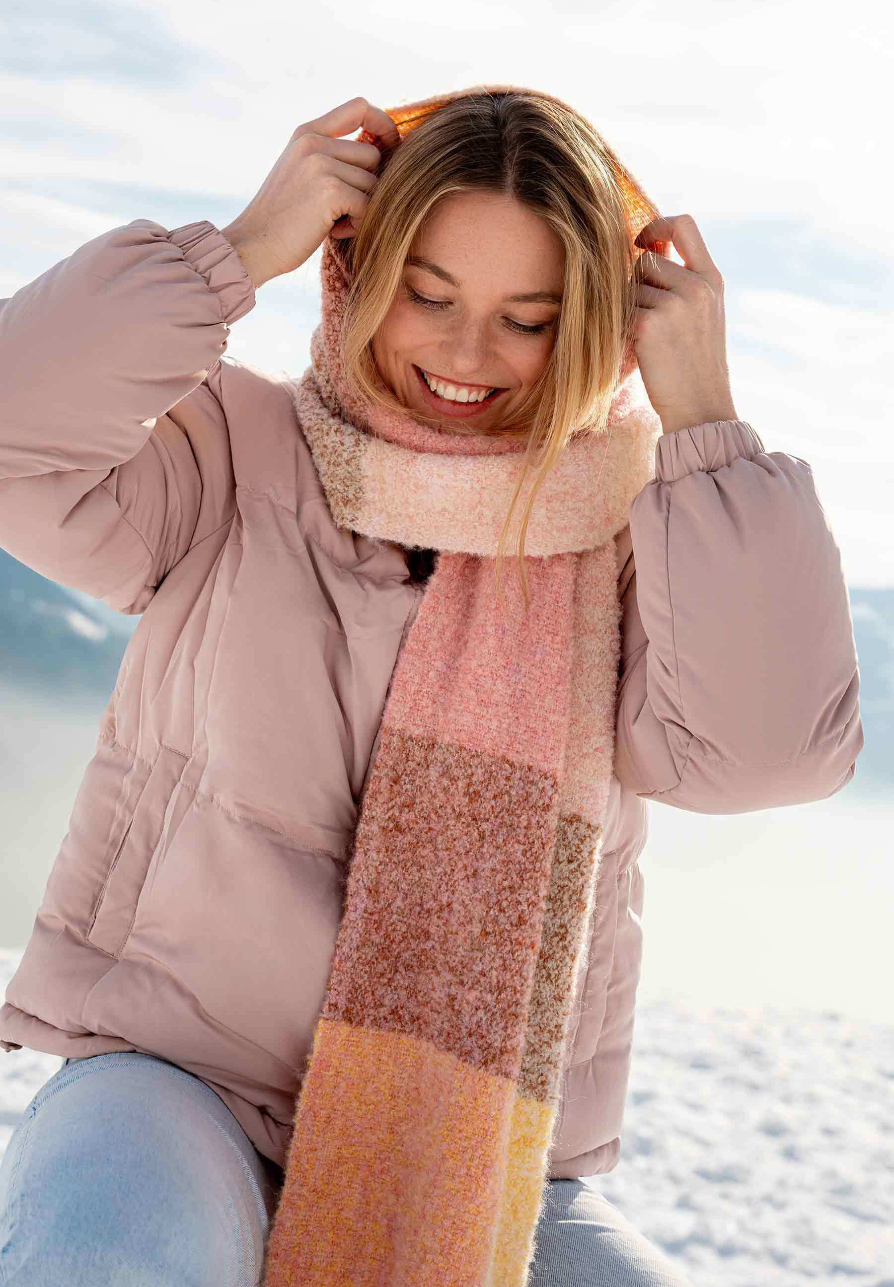 Coat Hot Pink Winter Scarf Light Up Jacket Women Winter Wraps