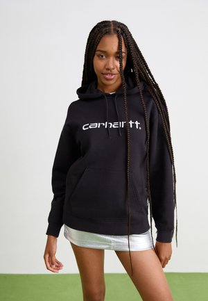 HOODED - Sudadera - black / white
