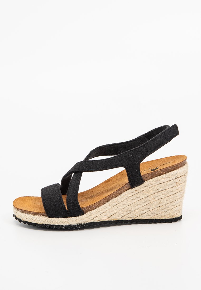 Shepherd Sandalen met sleehak zwart