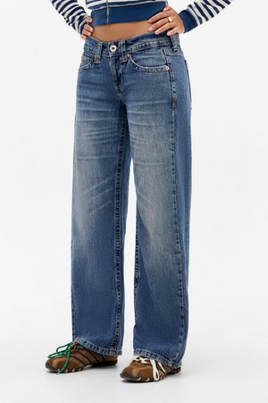 BDG Urban Outfitters KAYLA LOW RIDER - Blugi evazați - denim blue