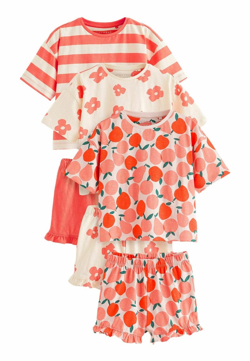 Next 3 PACK  REGULAR FIT - Pidžamas komplekts - red cream floral  stripe