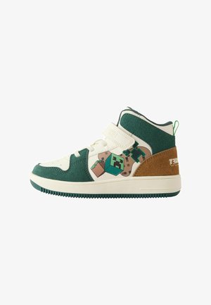 Next, MINECRAFT TOUCH CLOSE ELASTIC LACE HI-TOP TRAINERS - Sneaker high - white
