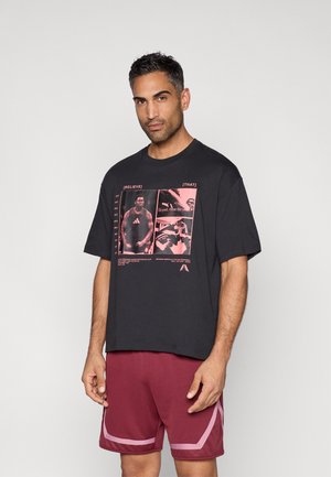 TEE - T-Shirt print - black/acid red