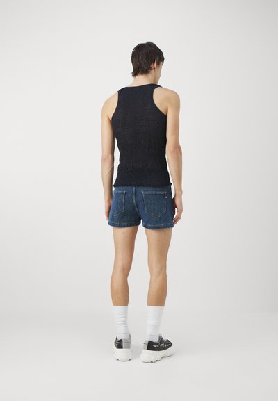 DAVID CATALAN SMOCKED SINGLET - Topper - navy blue