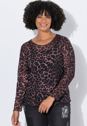 WELLENMUSTER LANGARM - Blouse - taupe
