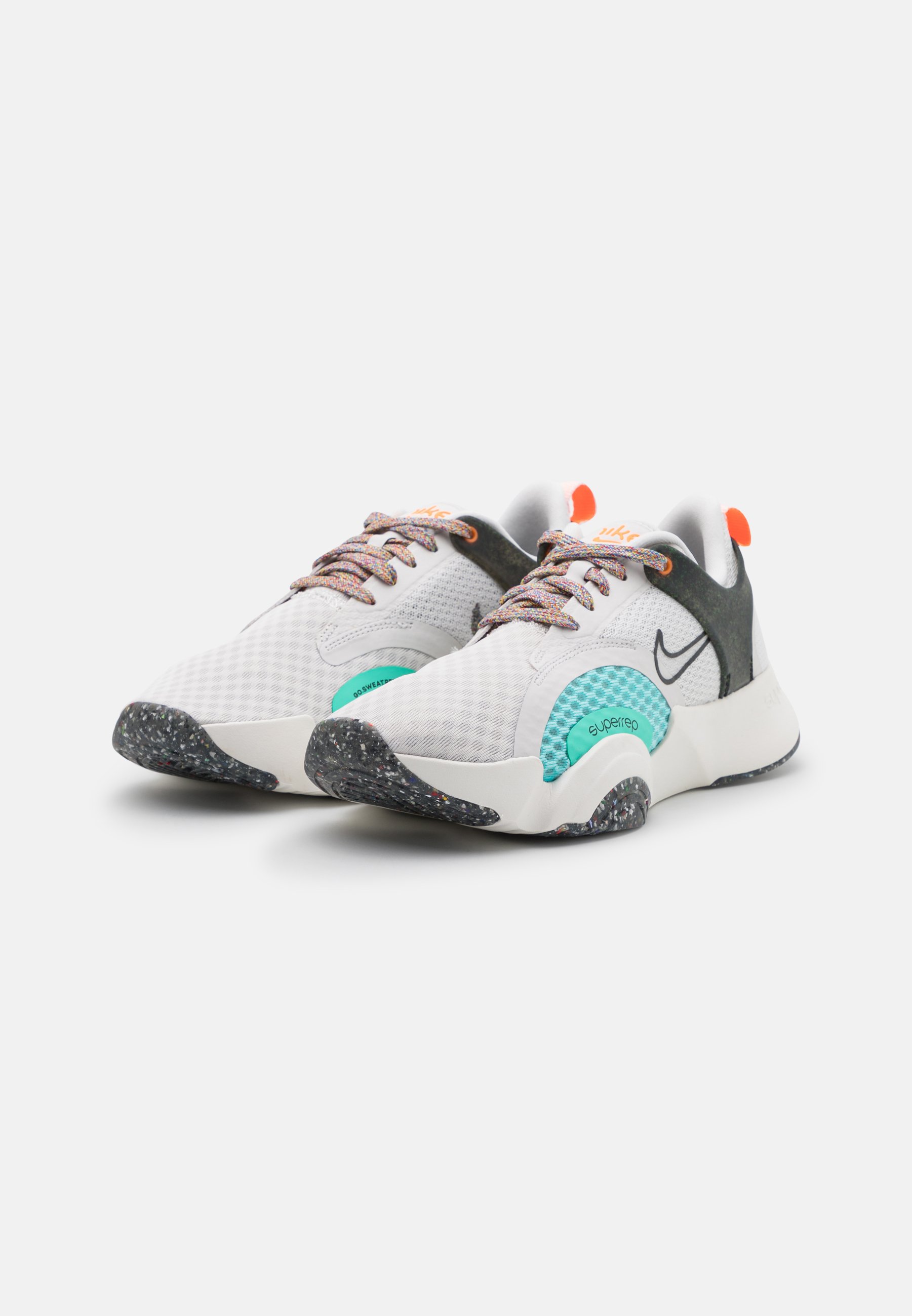 Nike Performance SUPERREP GO 2 MFS - Trainingsschuh - platinum tint/dark  smoke grey/summit white/copa/light menta/total orange/weiß - Zalando.ch