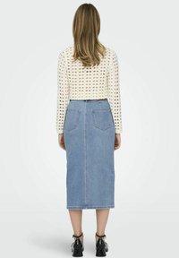 ONLY SIRI FRONT SLIT - Pennkjol - light blue denim