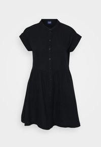 TIE WAIST MINI - Shirt dress - black