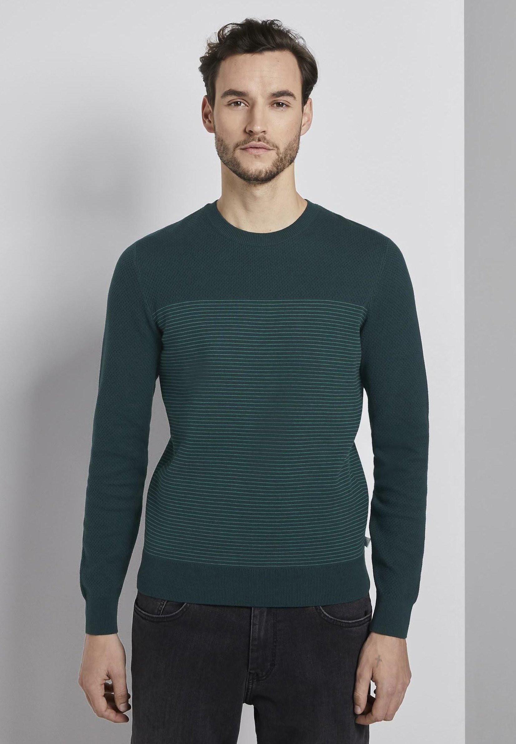 TOM TAILOR Stickad tröja deep pond green petrol Zalando.se Tom Tailor Jackor | Herr | Köp herrjacka online på Zalando.se