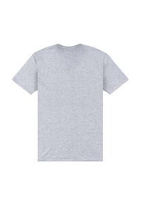 Šedé tričko s krátkým rukávem vyrobené z bavlněné směsi. Design s kulatým výstřihem, hladký a strukturovaný povrch, bez grafiky a ozdob.