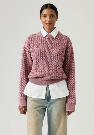 ILAH CABLE CREWNECK WASHED CRUSHED BER - Striktrøje - washed crushed berry-0000