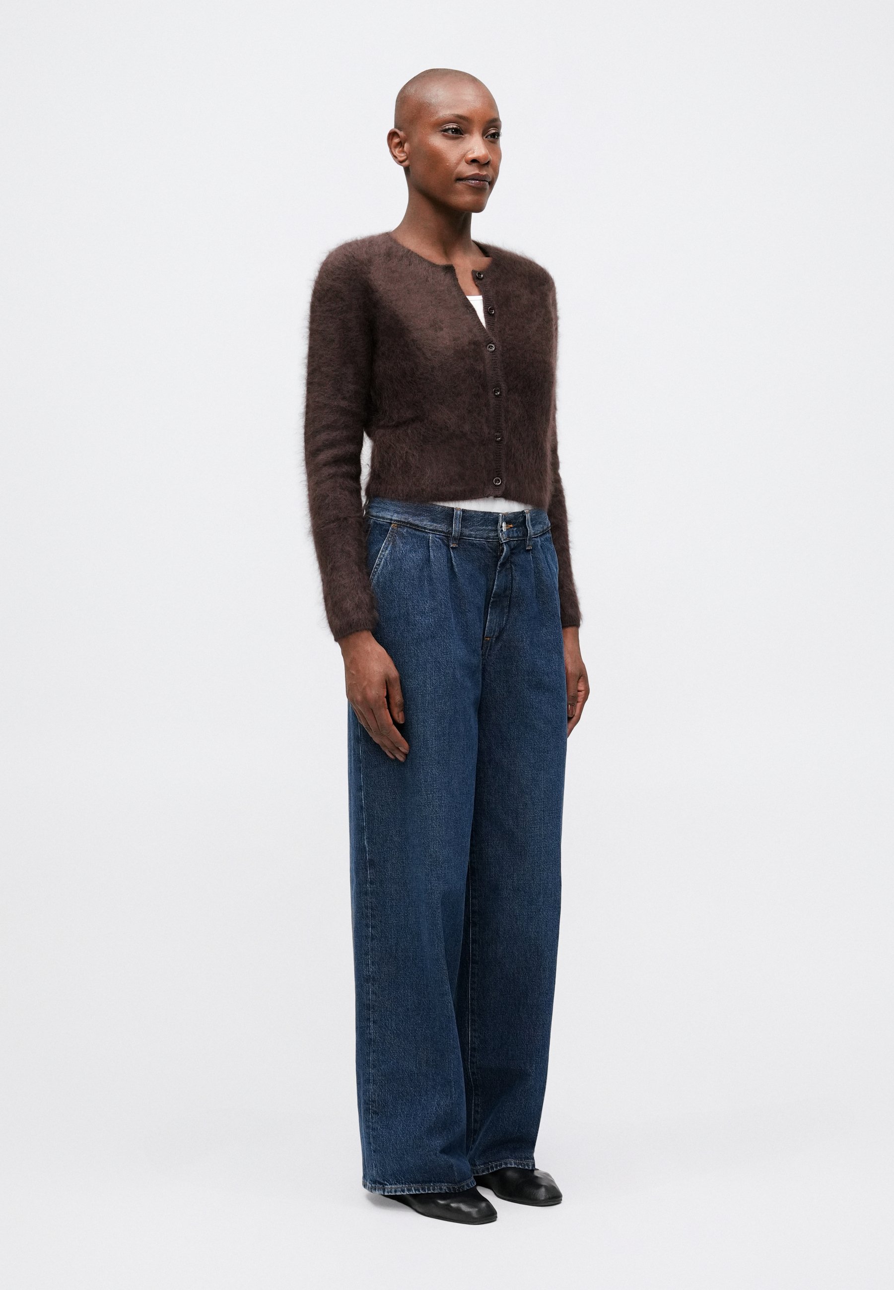 FRAME THE PLEATED TROUSER - Relaxed fit jeans - dark-blue denim