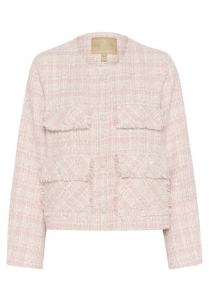 Culture Lichte jas - pink white check
