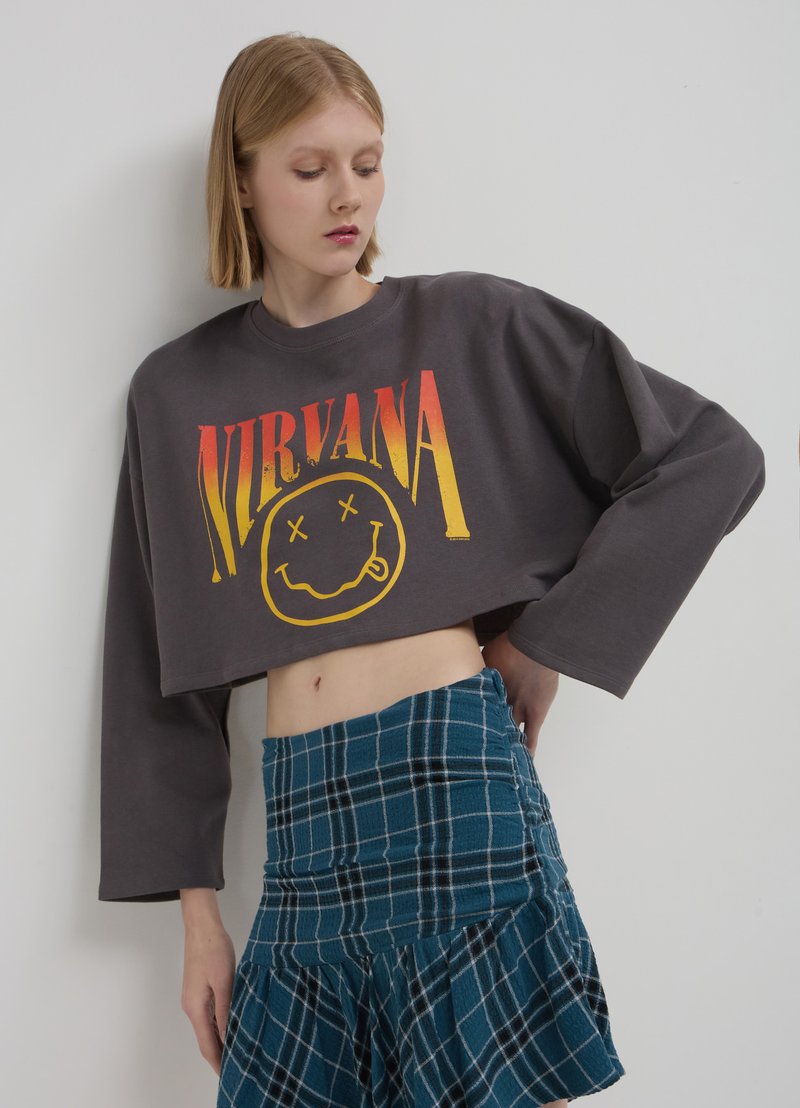 Calliope CROP IMPRIMÉ ROCK - Felpa - gris