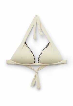 Calzedonia, BICOLOR EMBROIDERY TRIANGLE - Top de bikini - white