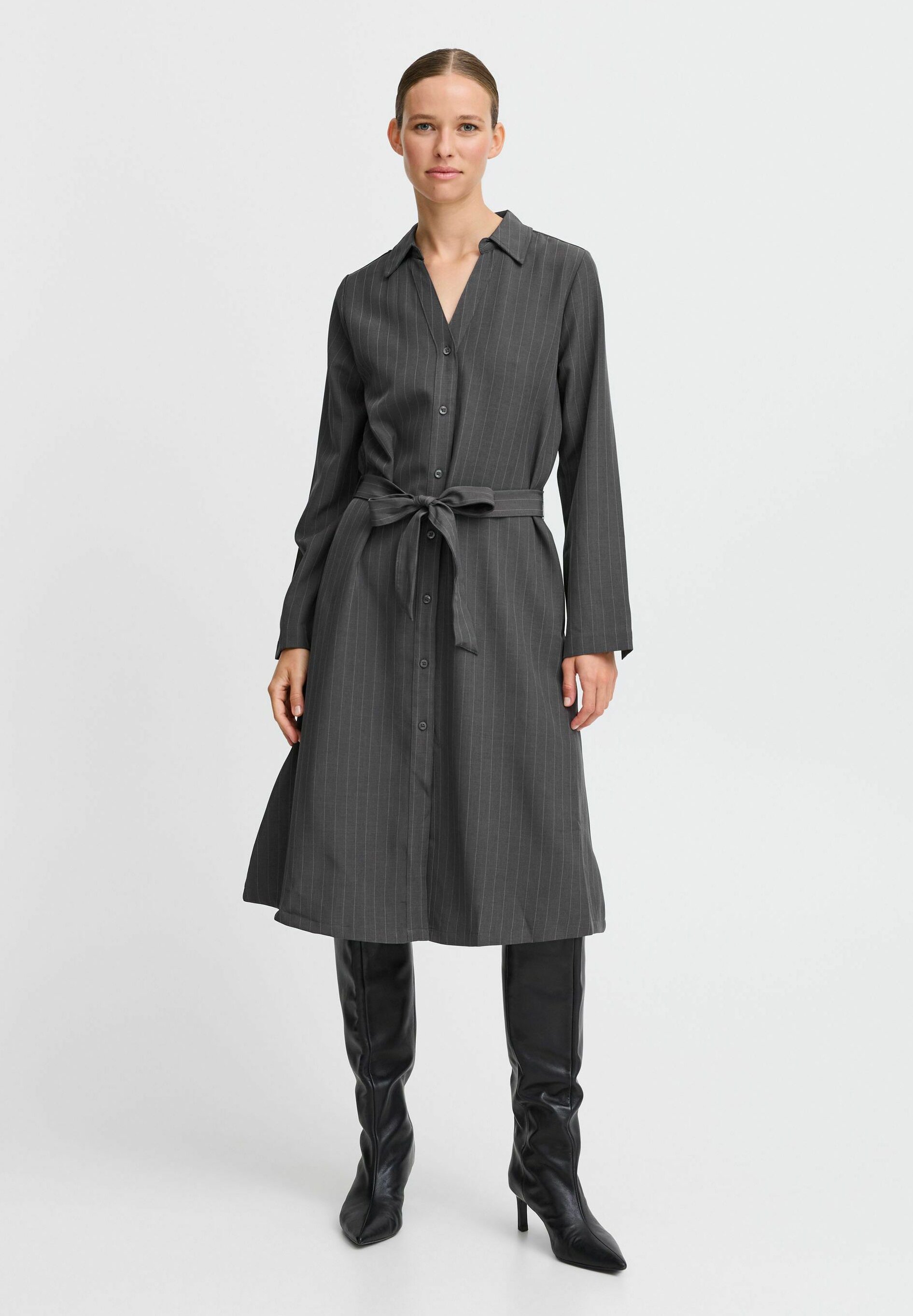 売れ筋商品|||ビーヤング シャツ レディース トップス BYMMMIDDE - Blouse - dark grey mel pinstripe mix b.young BYMMMIDDE - Blouse - dark grey mel pinstripe mix