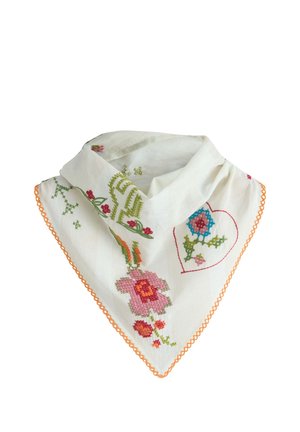 Next, FLORAL CROSS-STITCH DETAIL TRIANGLE HEADSCARF . - Foulard - cream