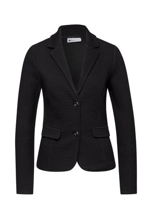 Texturované sako pro černošské ženy s klopami s výřezem, dvěma knoflíky a předními kapsami se zakládanými klopami, střih na míru.