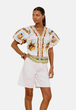 Lipsy, REGULAR FIT - PUFF SLEEVE SHIRT . - Blouse - cream tropical print