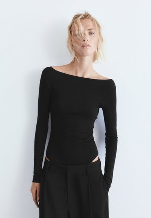 PULL&BEAR LONG SLEEVE BODYSUIT - Top s dlhým rukávom - black