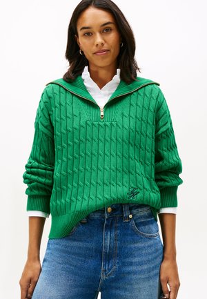 CABLE MID 1/2 ZIP  - Neule - nouveau green