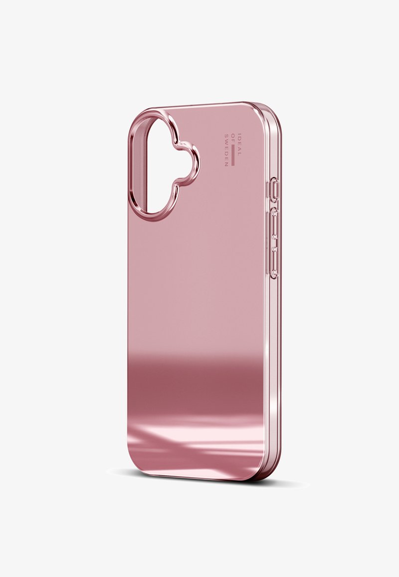 Blank lyserød telefonetui med skyformet udskæring, glat overflade, præcise åbninger til knapper på siden og et robust design.