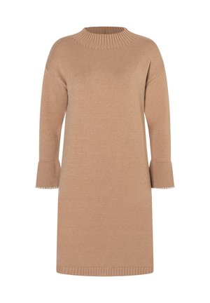 Gebreide jurk - warm camel