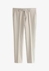 SLIM FIT TEXTURED - Pantalon de costume - ecru